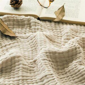 Large muslin cotton throw blanket 50x70 soft breathable lightweight couch